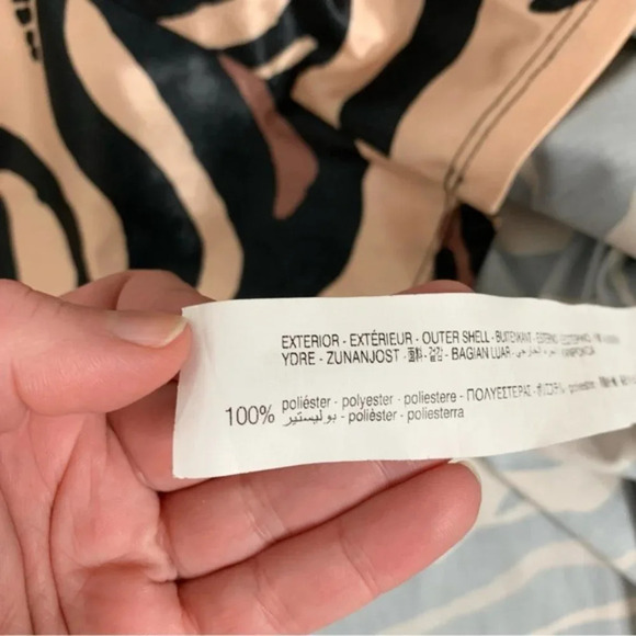 Zara Tiger Animal Print Cowl Neck Satin Slip Mini Dress Size Medium Brown Tan - Picture 15 of 16